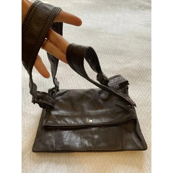 Made In Canada Leather  Flower Daisy Embossed Purse Burgundy Brown Boho Hippie - Picture 13 of 16